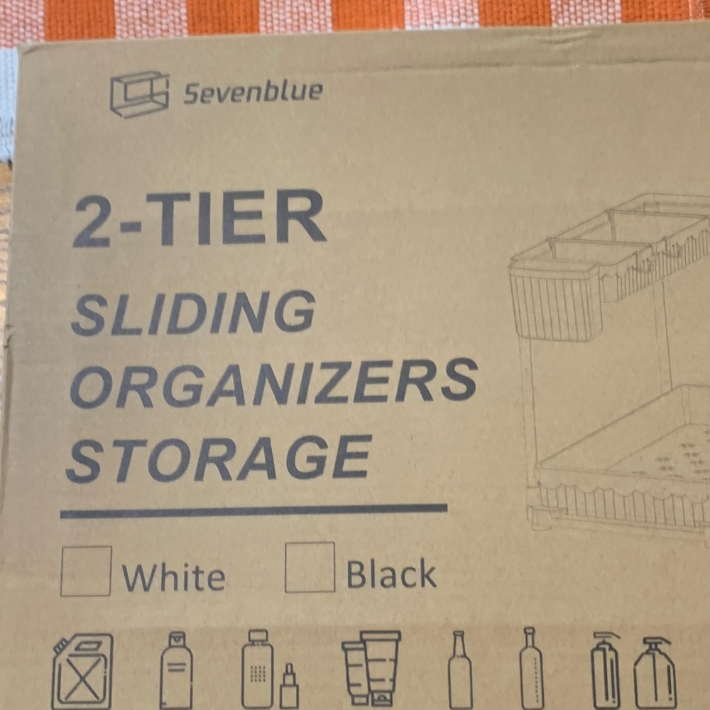 2-Tier Sliding Organizer Storage - White and Black